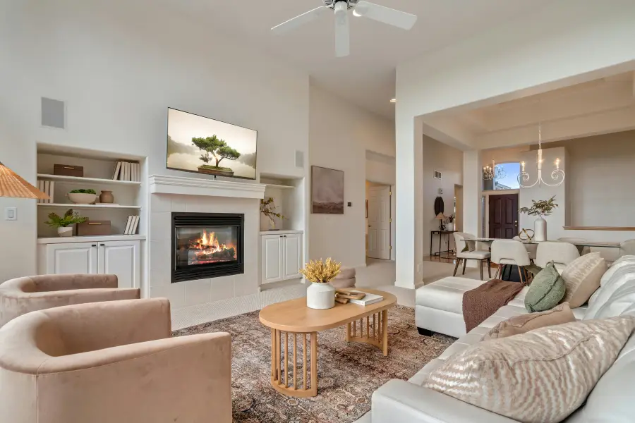 Elegant Living Room with Fireplace